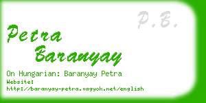 petra baranyay business card